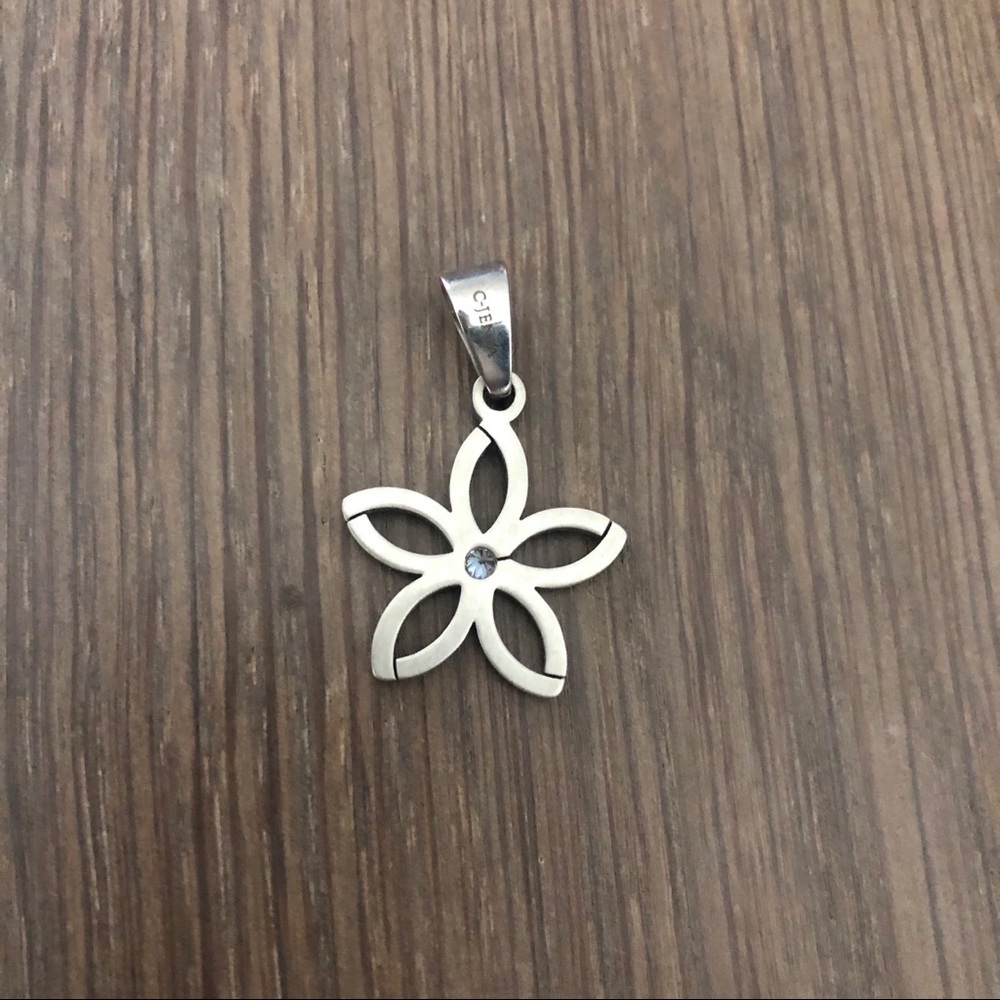 New flower stainless steel crystal charm pendant